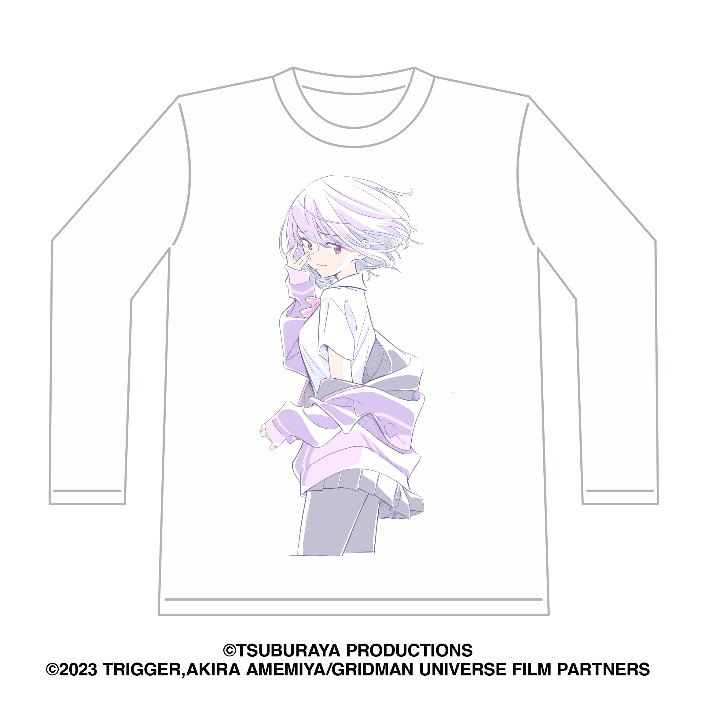 『SSSS.GRIDMAN』一挙上映記念／“新条アカネ” ロングスリーブシャツ／限定カラーホワイト
