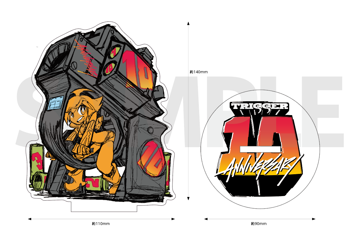 10TH ANNIVERSARY TRIGGER Acrylic stand (illustration by Hiroyuki Imaishi)
